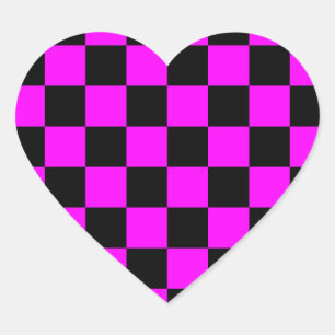 Adesivo Coração Rockabilly Checkerboard