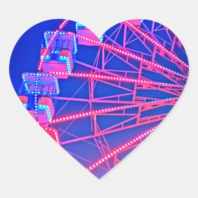 Adesivo Coração Roda-férris azul e vermelha (Frente)