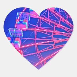 Adesivo Coração Roda-férris azul e vermelha