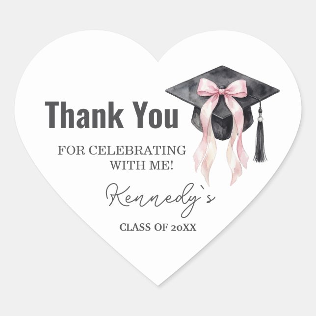 Adesivo Coração Romantic Graduation Sticker- Black Cap (Frente)