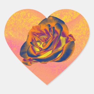 Adesivo Coração Rosa de cor laranja