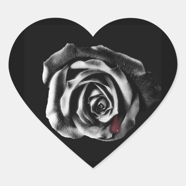 Adesivo Coração Rosa do Vampiro Gótico (Frente)