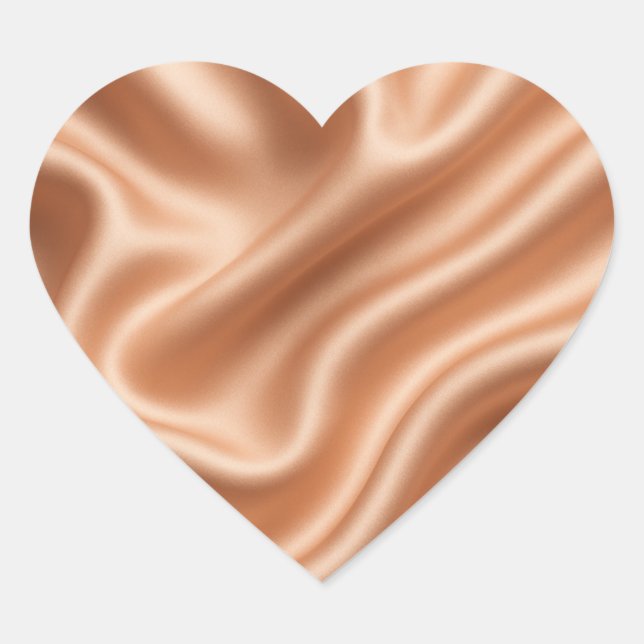 Adesivo Coração Rosa Dourado Seda Cetim Padrão Abstrato Luxo (Frente)