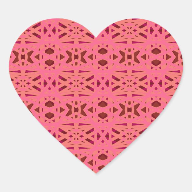 Adesivo Coração Rosa Pêssego, Marrom Deco Dia do Namorados, divert (Frente)