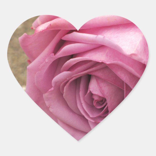 Adesivo Coração Rosa Rosa Rosa Maciça (Frente)