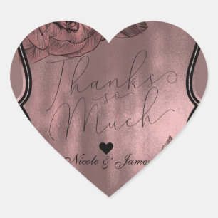 Adesivo Coração Rosa Velado Dourado Rosa Elegante Glam Floral Casa