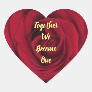 Adesivo Coração Rosa vermelha