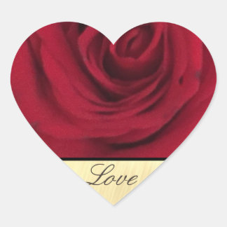 Adesivo Coração Rosa vermelha Love