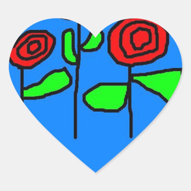 Adesivo Coração Rosas (Frente)