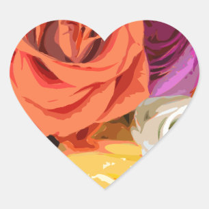 Adesivo Coração Rosas