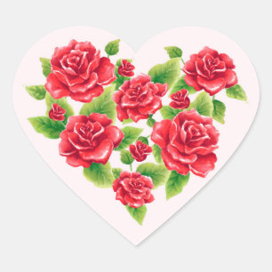 Adesivo Coração Rosas