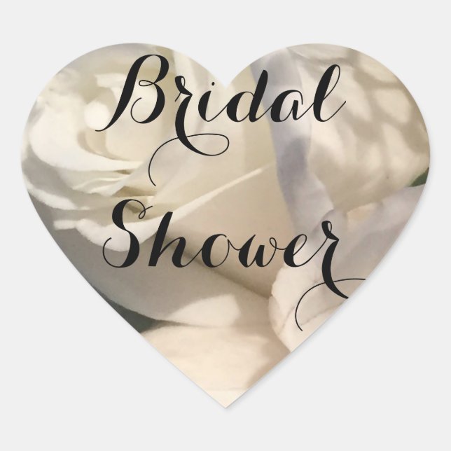 Adesivo Coração Rosas brancas (Frente)