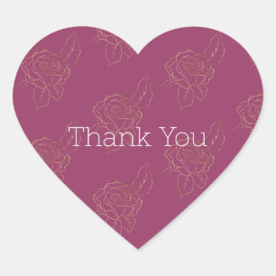 Adesivo Coração Rosas Dourados