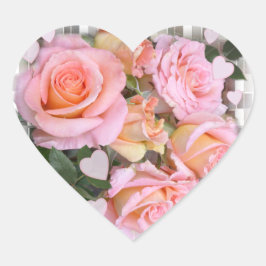 Adesivo Coração Rosas e Corações - Autocolante