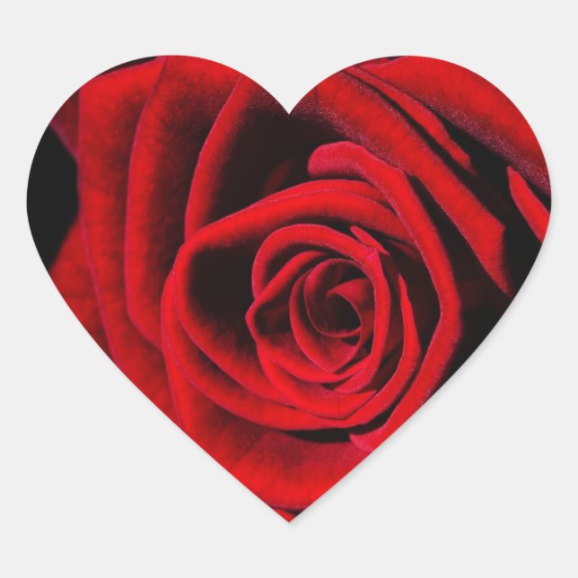 Adesivo Coração Rosas vermelhas de coração e selos de envelopes (Frente)