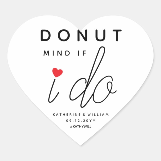 Adesivo Coração Rosquinha Se Eu Faço Um Favor De Casamento De Cora (Frente)