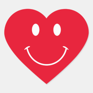 Adesivo Coração Rosto Vermelho e Branco