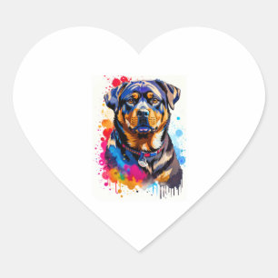 Adesivo Coração Rottweiler Adorável