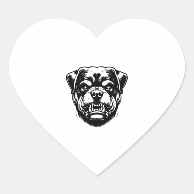 Adesivo Coração Rottweiler Dog  (Frente)