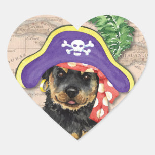 Adesivo Coração Rottweiler Pirate