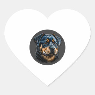 Adesivo Coração Rottweiler preto
