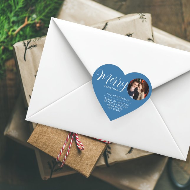 Adesivo Coração Rótulo de Endereço de Devolução de Férias Personal (Criador carregado)