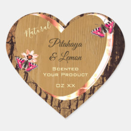 Adesivo Coração Rótulos de produtos para Latidos de árvores natura