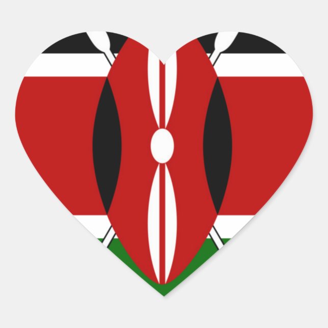 Adesivo Coração Round Kenyan Motif: Um Símbolo Nacional (Frente)