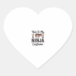 Adesivo Coração Roupa de Ninja Engraçado Design Vetorial de Hallow