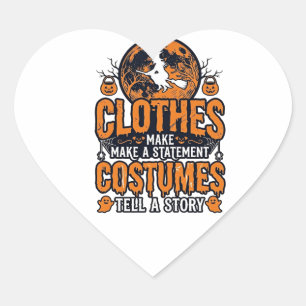 Adesivo Coração Roupas de Halloween Vintage Camisa de declaração d