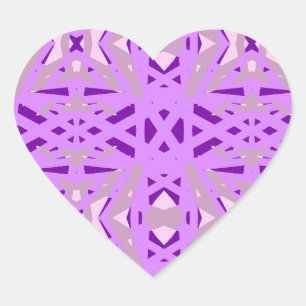 Adesivo Coração Roxo Cinza Art Deco Dia dos Namorados Noivado Dive
