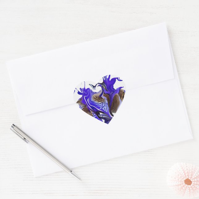 Adesivo Coração Roxos De Flor Roxo Iris (Envelope)