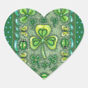 ADESIVO CORAÇÃO RUAS. O DIA DE PATRICK FOI UM SHAMROCKS DE ARTE