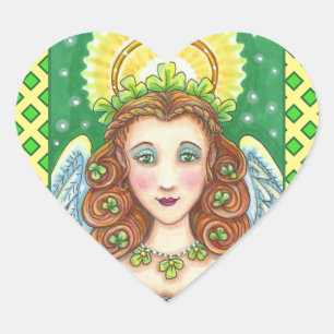 ADESIVO CORAÇÃO RUAS. O DIA DE PATRICK SHAMROCK ANGEL, IRLANDÊS BL
