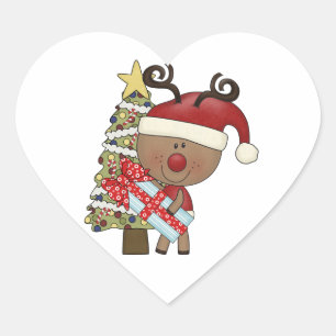 Adesivo Coração Rudy Reindeer Holiday Tree