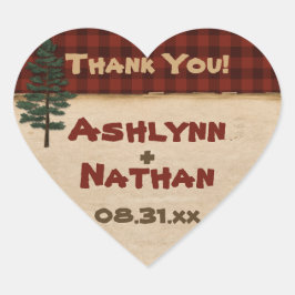 Adesivo Coração Rustic Camping "Glamping" Favor de Casamento Stick