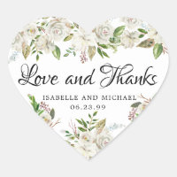 Rustic White Rose Floral Obrigado Casamento