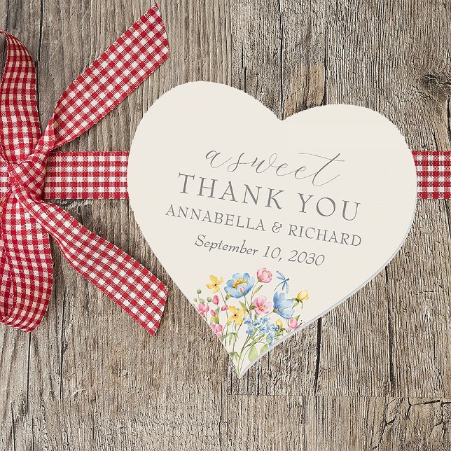 Adesivo Coração Rustic Wildflower Wedding Sticker (Criador carregado)