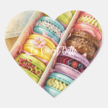 Saco de caixa de macarons franceses aquarela