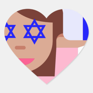 Adesivo Coração sacudir de cabelo chanukkah emoji