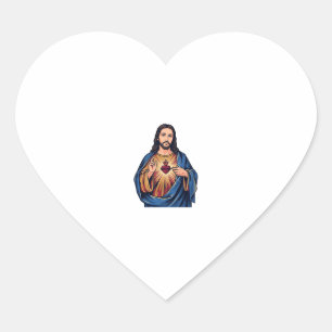 Adesivo Coração Sagrado Coração Gravura Vintage Vetor Religioso De