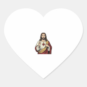 Adesivo Coração Sagrado Coração Jesus Arte Vetorial de Gravura Ant