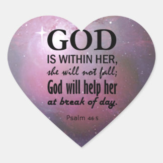 Adesivo Coração Salmo 46:5