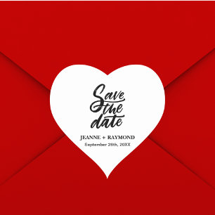 Adesivo Coração Salvando a Data do Casamento Personalizado com Let