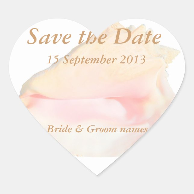 Adesivo Coração Salvar a Data da Seashell (Frente)