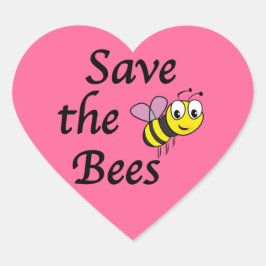 Adesivo Coração Salve as abelhas
