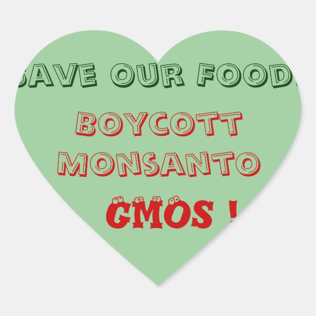 Adesivo Coração Salve nossa Comida! (Frente)