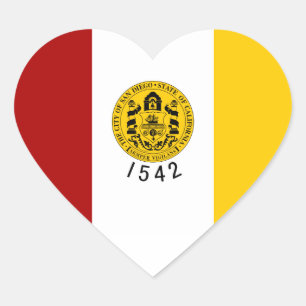 Adesivo Coração San Diego Flag