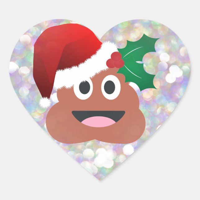 Adesivo Coração santa claus emoji (Frente)