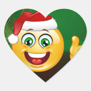 Adesivo Coração santa claus emojis
